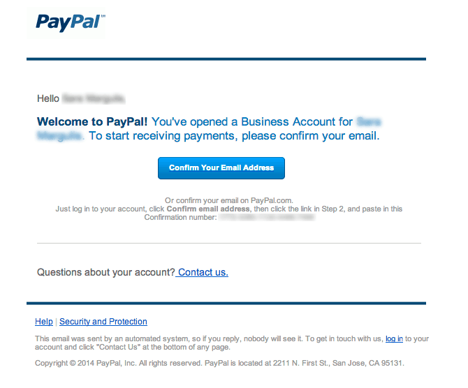 paypal confirm identity email